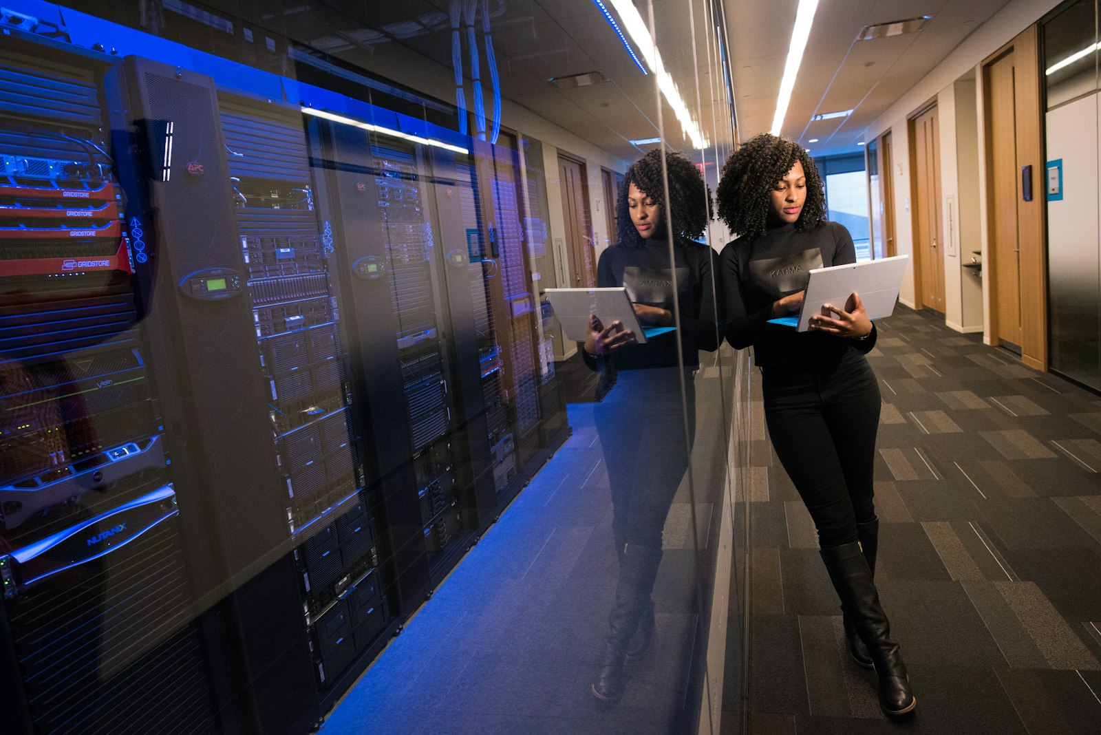 Engineers reviewing cloud infrastructure on screen